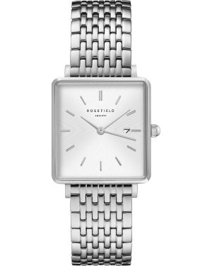 ROSEFIELD The Boxy – QWSS-Q08 Silver case with Stainless Steel Bracelet