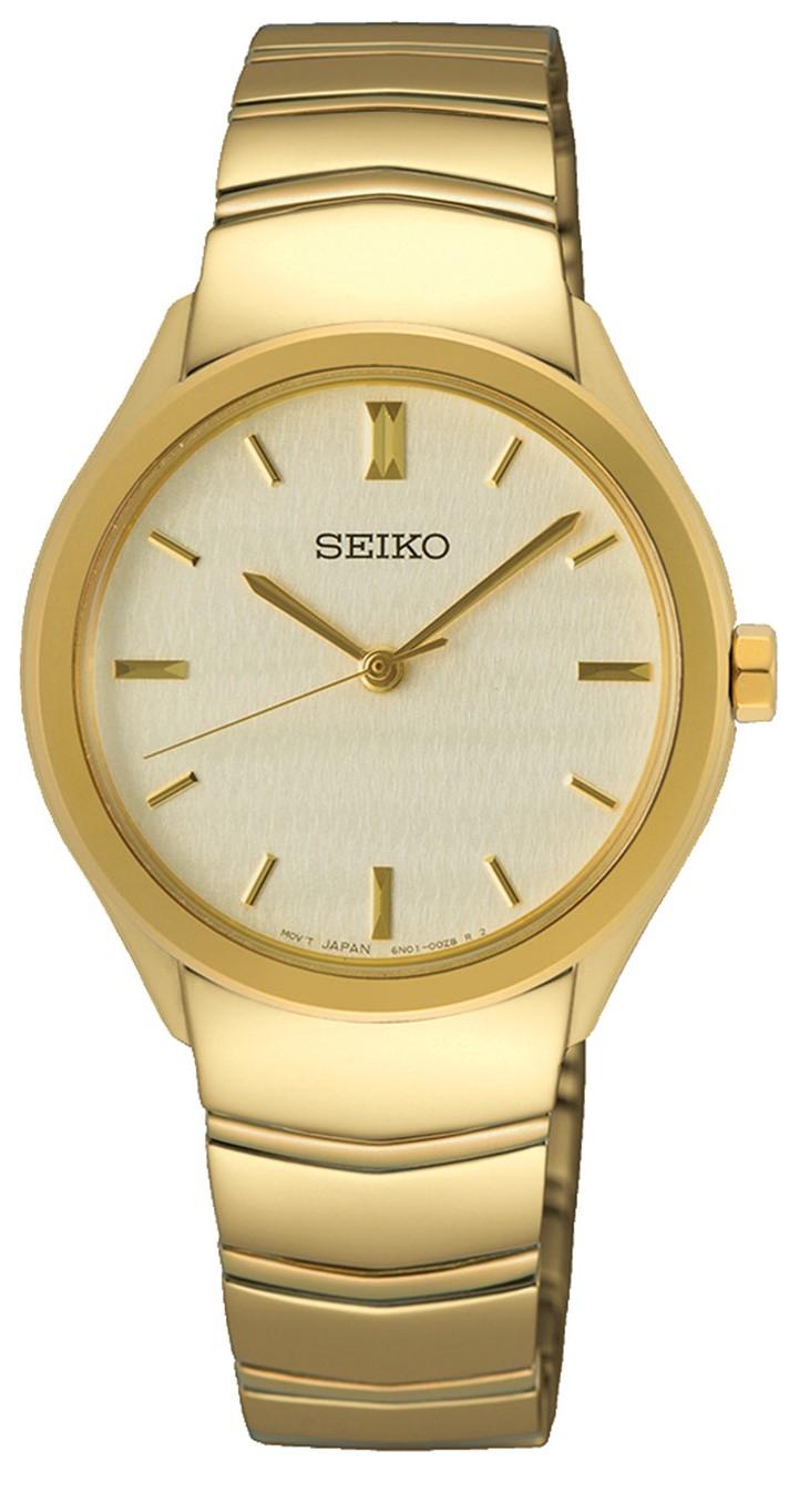 seiko conceptual series modern line sur552p1 gold case with stainless steel bracelet image1
