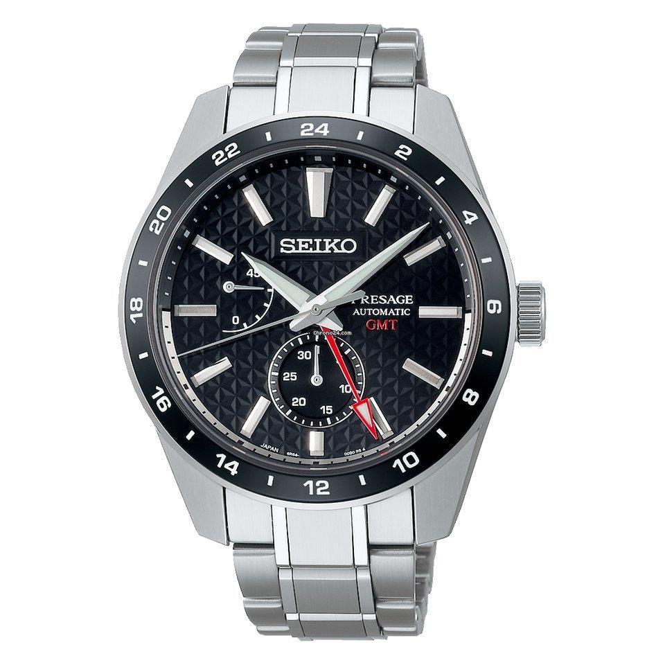 seiko presage automatic spb221j1 silver case with stainless steel bracelet image1