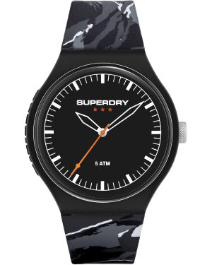 SUPERDRY Camo – SYG270EB, Black case with Black Rubber Strap