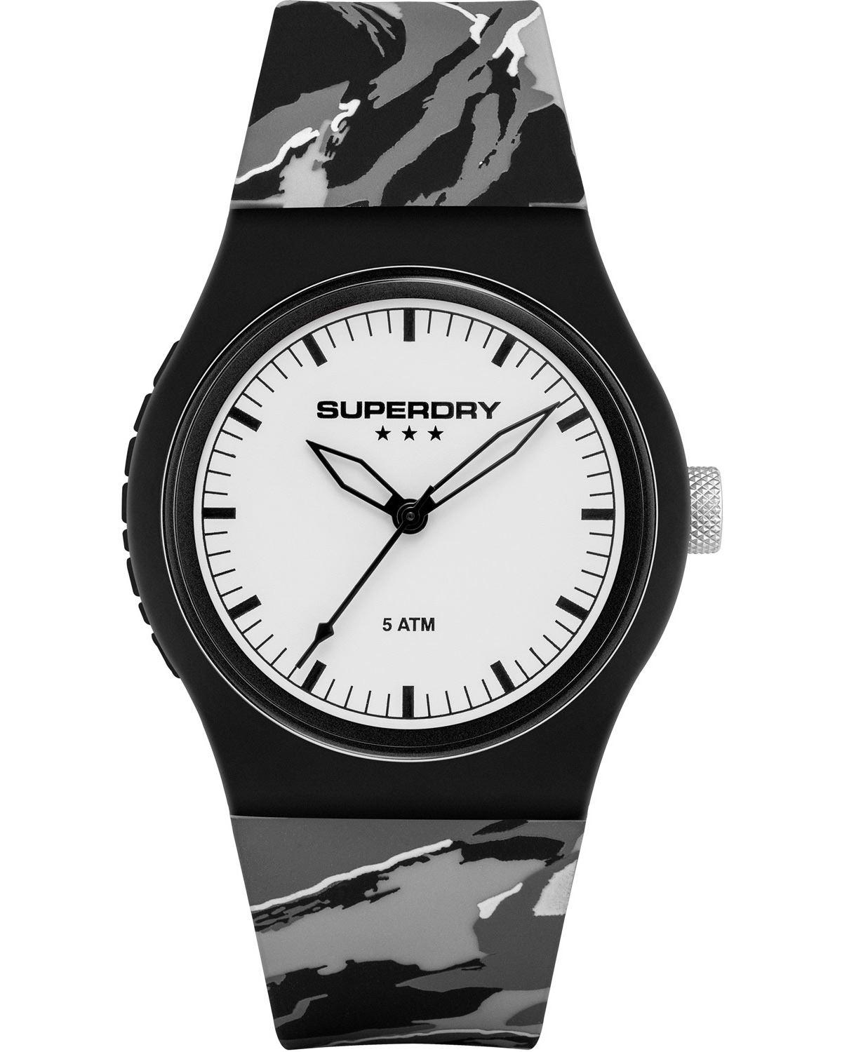 superdry camo syl270ew black case with military rubber strap image1