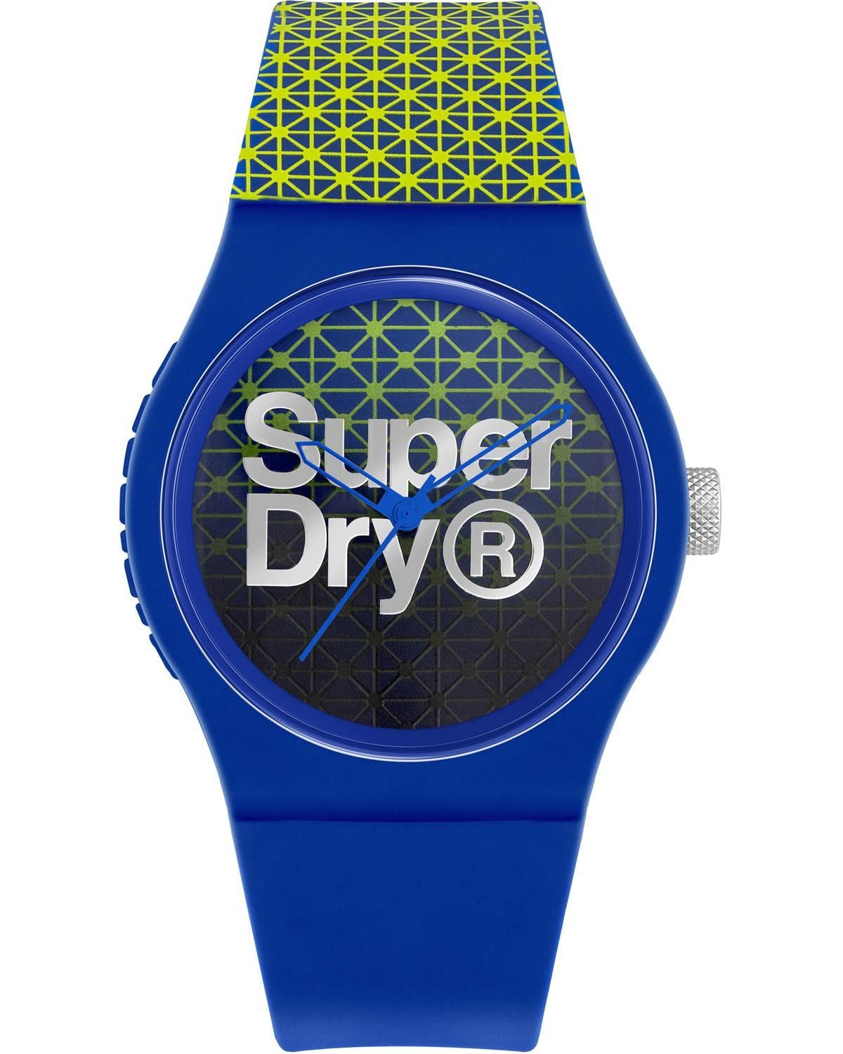 superdry urban syg268un blue case with blue yellow rubber strap image1