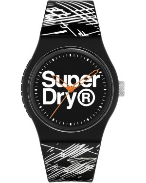 SUPERDRY Urban – SYG292WB, Black case with Black Rubber Strap
