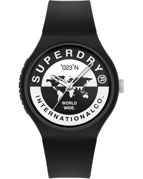 superdry urban xl syg279b black case with black rubber strap image1