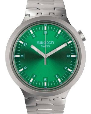 SWATCH Big Bold Irony Forest Face – SB07S101G, Silver case with Stainless Steel Bracelet
