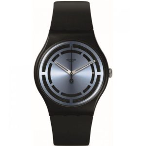 SWATCH Circled – SO32B118, Black case with Black Rubber Strap