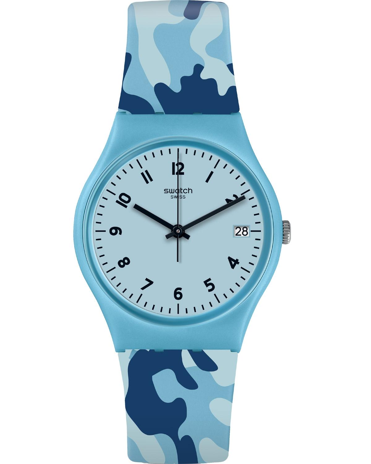 swatch camoublue gs402 light blue case with light blue rubber strap image1
