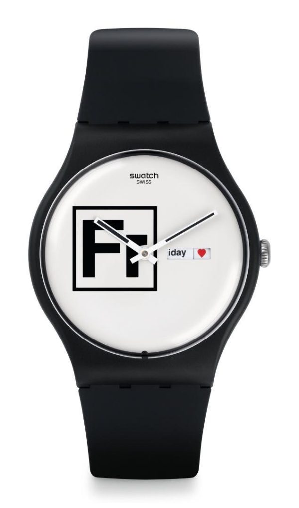 swatch fritz suob722 black case with black rubber strap image2