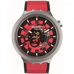 SWATCH Big Bold Red Juicy – SB07S110, Grey case with Red Rubber Strap