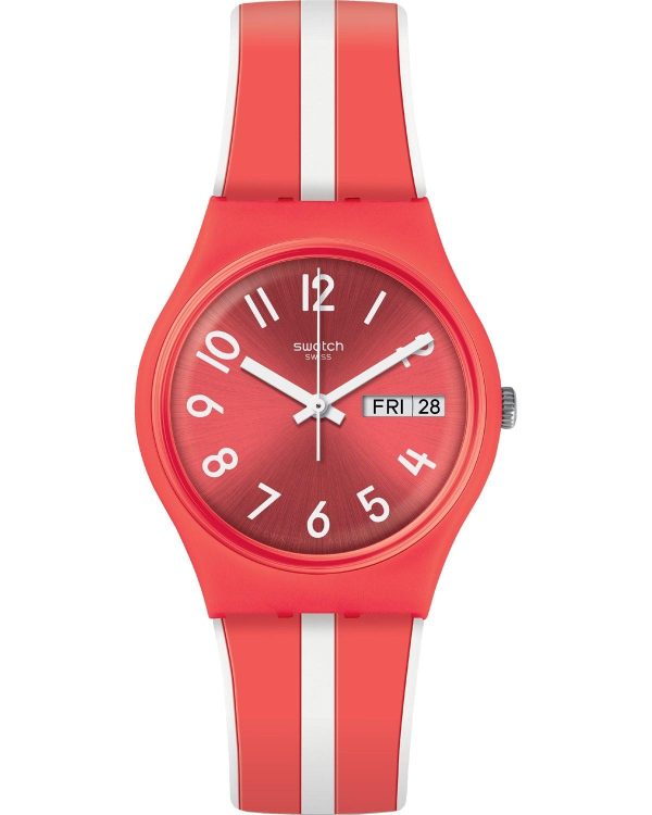 swatch sanguinello gr709 red case with red rubber strap image1
