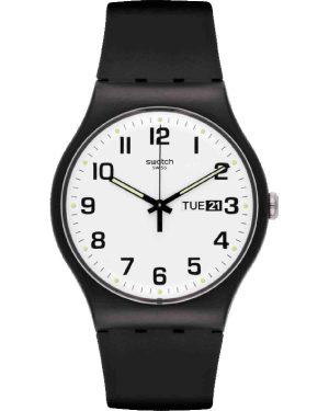 SWATCH Twice Again – SO29B703, Black case with Black Rubber Strap