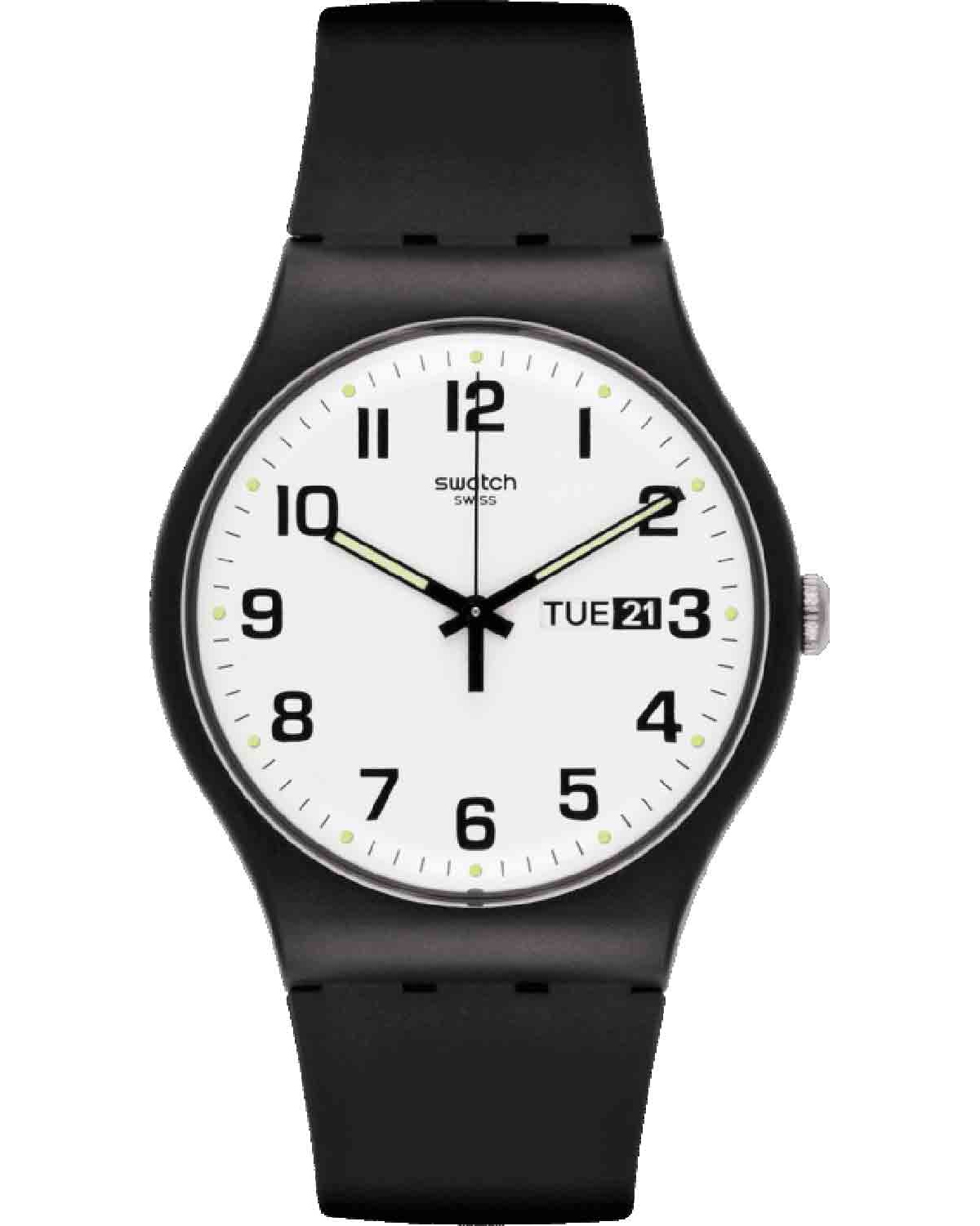 swatch twice again so29b703 black case with black rubber strap image1