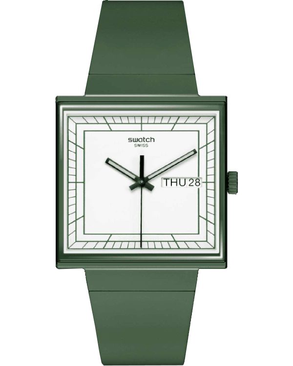 swatch what if green so34g700 green case with green rubber strap image1