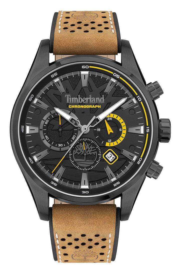 timberland aldridge tdwgc2102401 grey case with brown leather strap image1 1