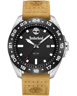 TIMBERLAND CARRIGAN – TDWGB0029401, Silver case with Brown Leather Strap