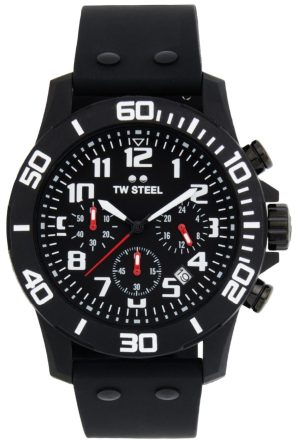 TW STEEL Carbon Chronograph – CA1, Black case with Black Rubber Strap