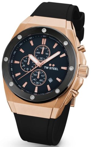 TW STEEL CEO Tech Chronograph – CE4103, Rose Gold case with Black Leather Strap