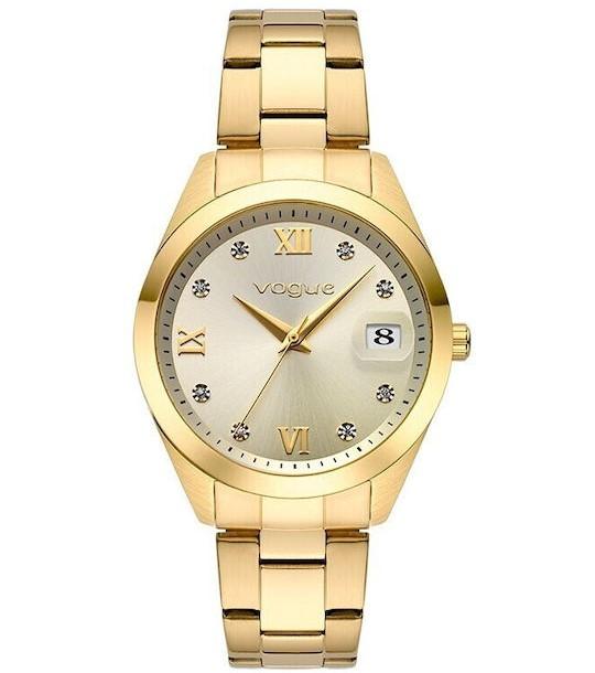 vogue amelie crystals 613542 gold case with stainless steel bracelet image1