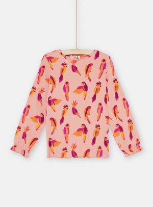 Παιδική Μακρυμάνικη Μπλούζα για Κορίτσια Pink Parrot – ΡΟΖ