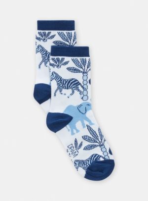 Παιδικές Κάλτσες για Αγόρια Λευκές/Μπλε Zebra – ΛΕΥΚΟ
