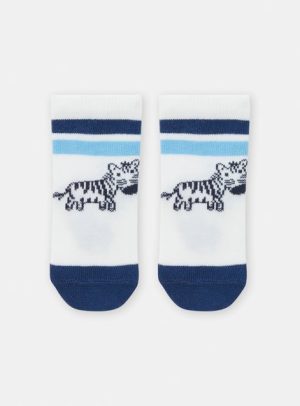 Βρεφικές Κάλτσες για Αγόρια Blue Zebra – ΛΕΥΚΟ