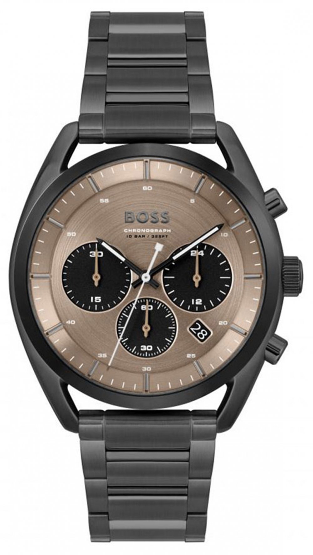 boss top chronograph 1514095 black case with stainless steel bracelet image1