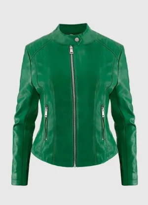 δερματίνη jacket μεσάτο – Πράσινο