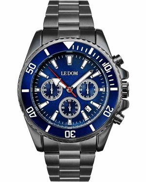 LE DOM Collection Chronograph – LD.1494-5, Anthracite case with Stainless Steel Bracelet