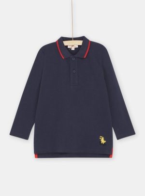 Παιδική Μακρυμάνικη Μπλούζα για Αγόρια Navy Blue Polo Dino – ΜΠΛΕ
