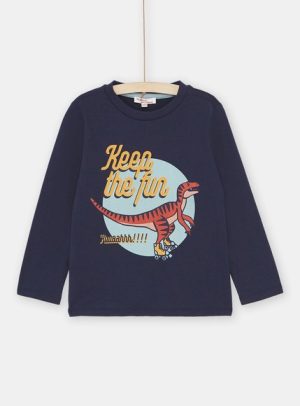 Παιδική Μακρυμάνικη Μπλούζα για Αγόρια Navy Blue Dino Keep The Fun – ΣΚΟΥΡΟ ΜΠΛΕ