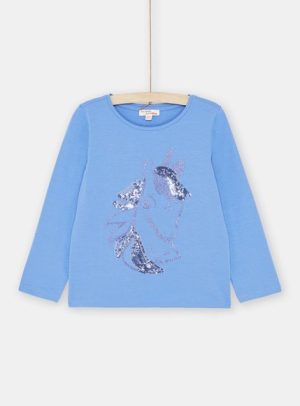 Παδική Μακρυμάνικη Μπλούζα για Κορίτσια Γαλάζιο Unicorn – ΜΠΛΕ