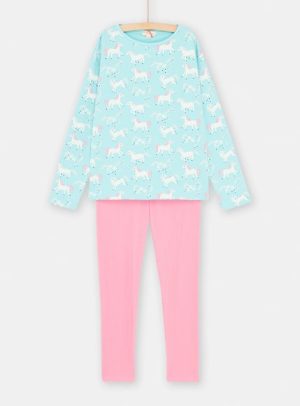 Παιδικές Πιτζάμες για Κορίτσια Τιρκουάζ Unicorn – ΜΠΛΕ