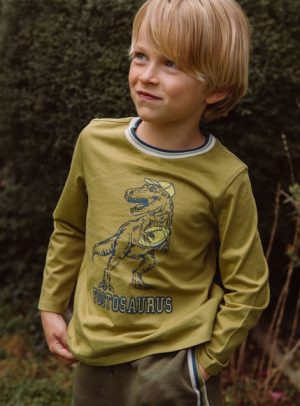 Παιδική Μπλούζα για Αγόρια Sergent Major Olive Dinosaur – ΠΡΑΣΙΝΟ