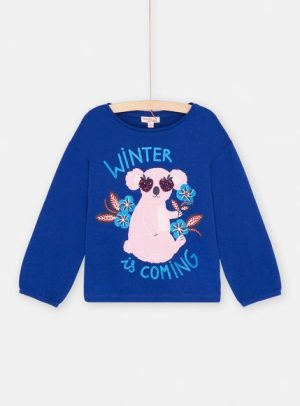 Παιδικό Μακρυμάνικη Μπλούζα για Κορίτσια Blue Doggy – ΜΠΛΕ