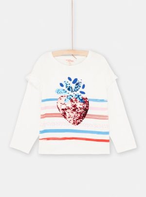 Παιδική Μακρυμάνικη Μπλούζα για Κορίτσια Λευκή Strawberry – ΛΕΥΚΟ