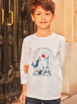 Παιδική Μακρυμάνικη Μπλούζα για Αγόρια Sergent Major Λευκή Paris – ΛΕΥΚΟ