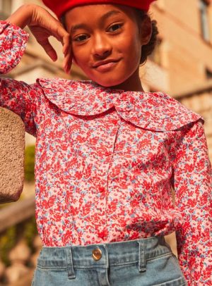 Παιδικό Πουκάμισο για Κορίτσια Red Pattern – ΛΕΥΚΟ