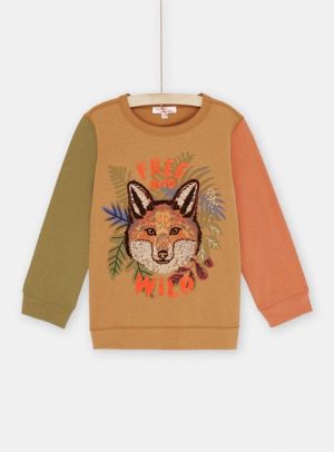 Παιδική Μακρυμάνικη Μπλούζα για Αγόρια Πορτοκαλί Foxy – ΜΠΕΖ