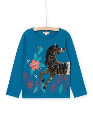 Παιδική Μακρυμάνικη Μπλούζα για Κορίτσια Blue Zebra – ΜΠΛΕ