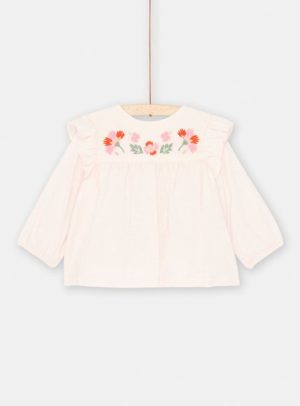Βρεφική Μακρυμάνικη Μπλούζα για Κορίτσια Light Pink Flowers – ΡΟΖ