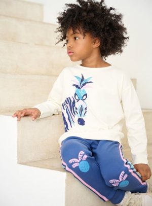Παιδική Μπλούζα για Κορίτσια Blue Zebra – ΕΚΡΟΥ