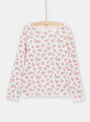 Παιδική Μπλούζα για Κορίτσια Pink Flowers – ΕΚΡΟΥ