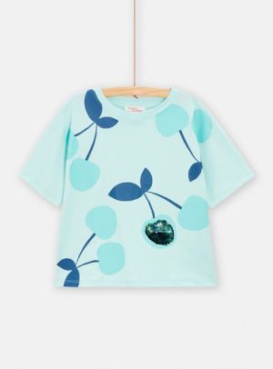 Παιδική Μπλούζα για Κορίτσια Blue Cherries – ΠΡΑΣΙΝΟ