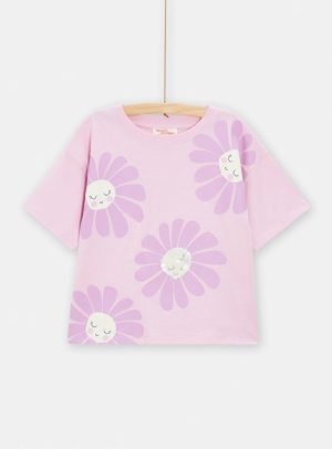 Παιδική Μπλούζα για Κορίτσια Purple Flowers – ΕΚΡΟΥ