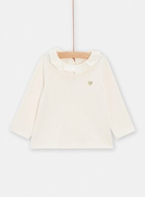 Βρεφική Μπλούζα για Κορίτσια Creme Heart – ΕΚΡΟΥ