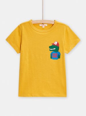 Παιδική Μπλούζα για Αγόρια Mustard Dinosaur – ΚΙΤΡΙΝΟ