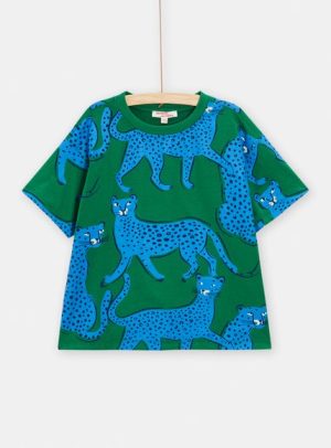 Παιδική Μπλούζα για Αγόρια Green/Blue Leopards – ΠΡΑΣΙΝΟ