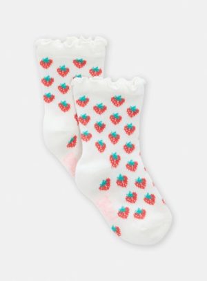 Βρεφικές Κάλτσες για Κορίτσια Strawberry – ΕΚΡΟΥ