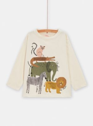 Παιδική Μπλούζα για Αγόρια Creme Animals – ΕΚΡΟΥ