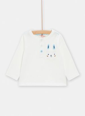 Βρεφική Μπλούζα για Αγόρια White Bunny – ΕΚΡΟΥ